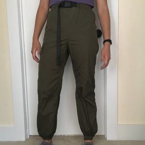 Green Cargo Pants with Black Belt